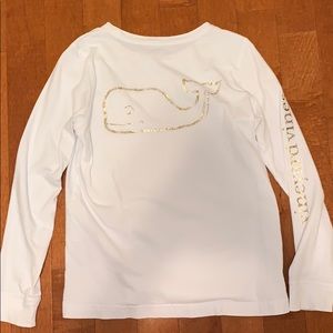 vineyard vines white and gold long sleeve